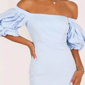 Petal & Pup Strapless Light Blue Dress